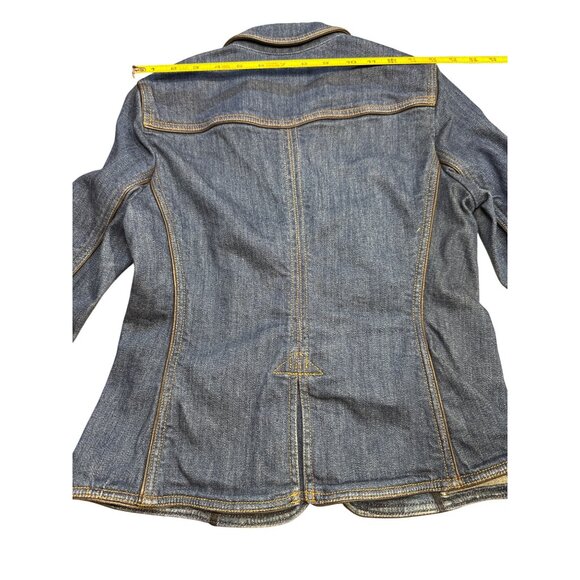 Theory Womens Denim Blazer Jacket Patty L Louisiana Style Size S Blue Button Fro - Picture 13 of 16